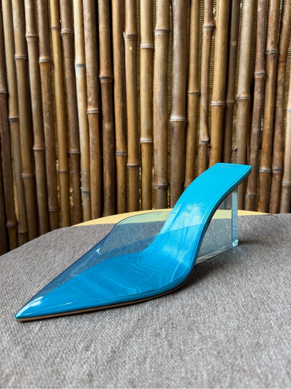 ARIELLE BARON  Blue Glassworks Clear-Wedge Mule